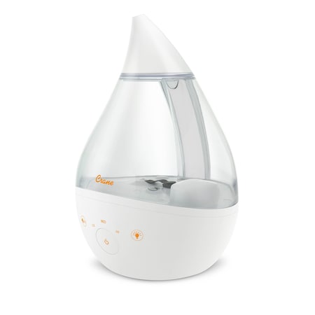 Crane Usa 4-in-1 Top Fill Humidifier with Sound Machine, Clear/White EE-5306CW